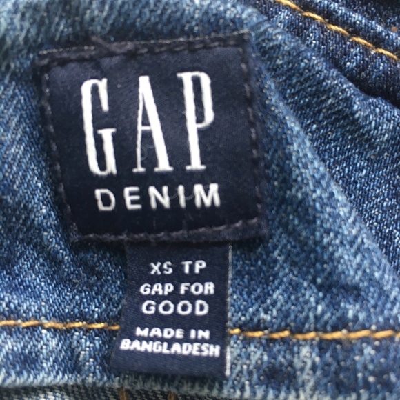 Gap Short Overalls Shortalls Sz XS Blue Denim Cotton Medium Wash Raw Hem - Picture 4 of 6